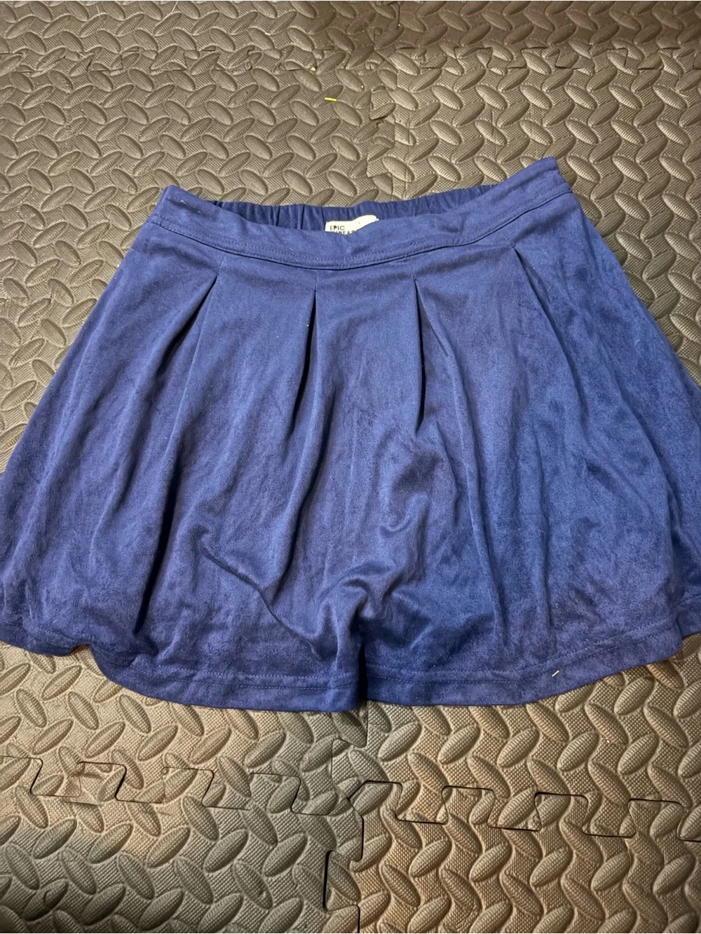 Navy Pleated Mini Skirt